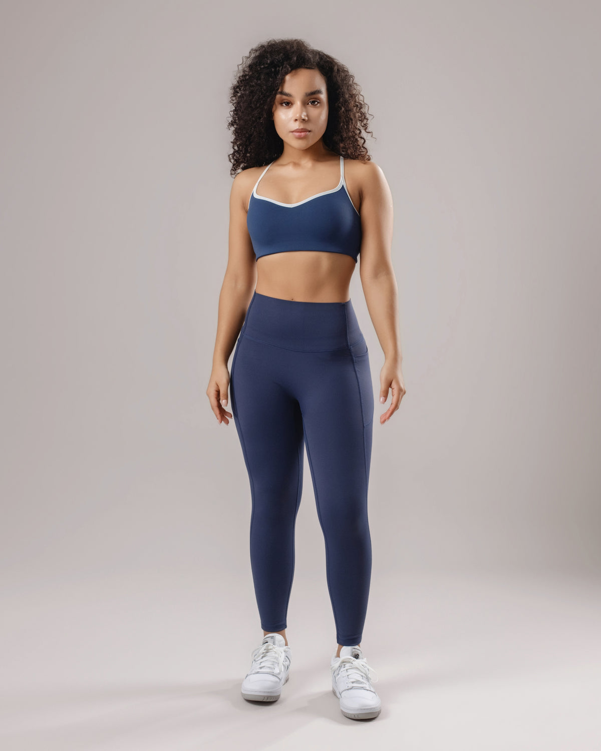 High-Waist Pocket Leggings - Navy