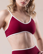 Aura Strappy Bra - Burgundy