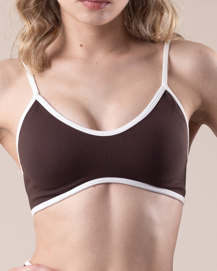 Aura Strappy Bra - Espresso