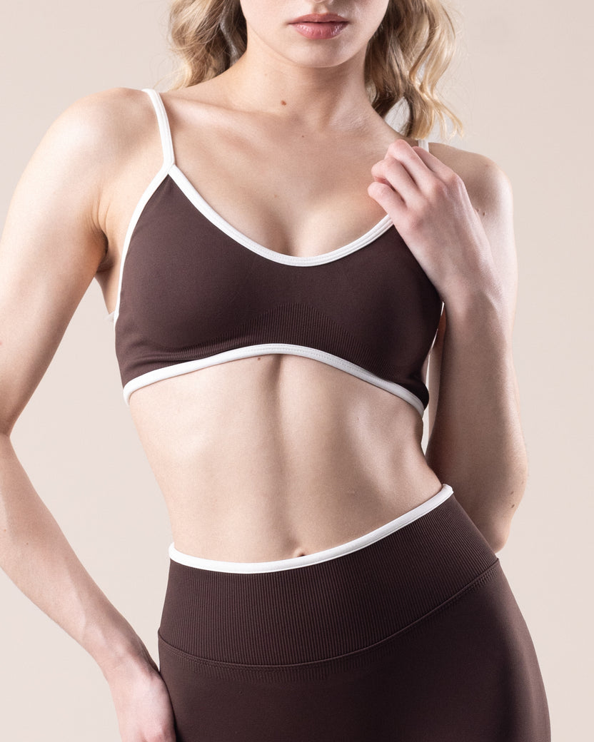 Aura Strappy Bra - Espresso