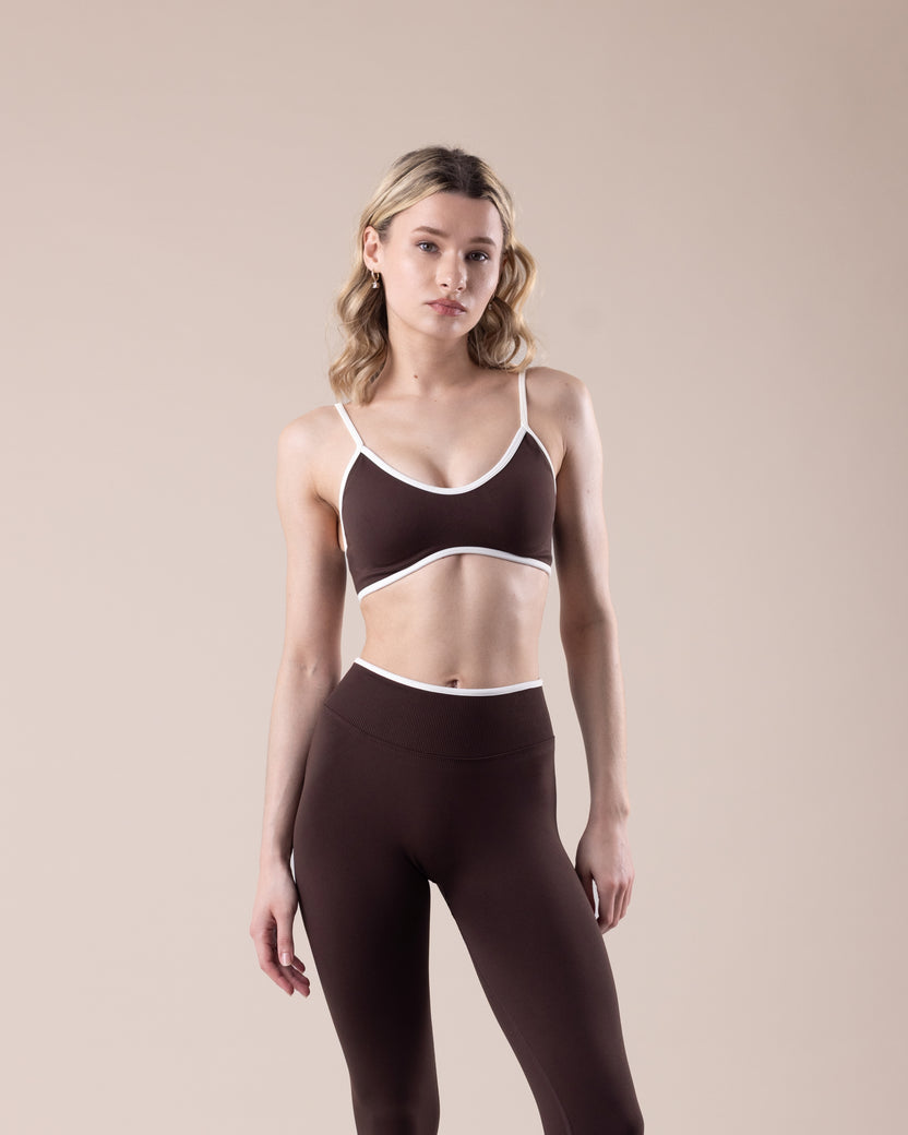 Aura Strappy Bra - Espresso