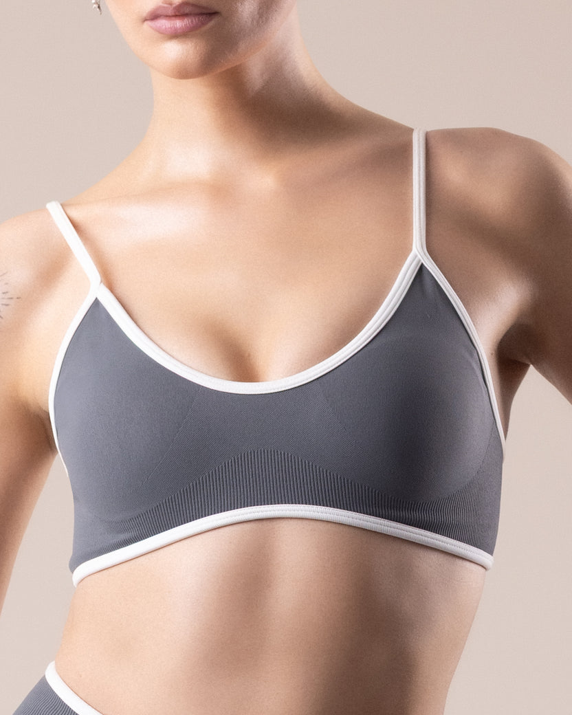 Aura Strappy Bra - Graphite