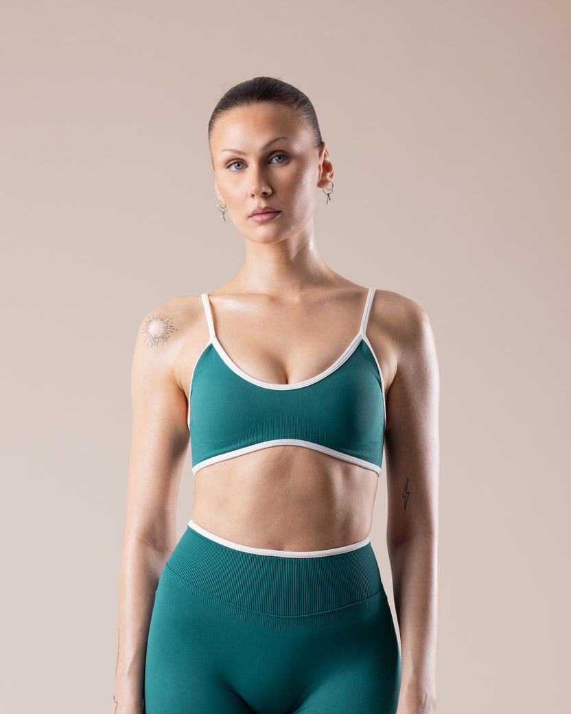 Aura Strappy Bra - Teal