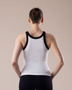 Contrast Rib Tank - White