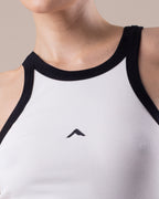 Contrast Rib Tank - White