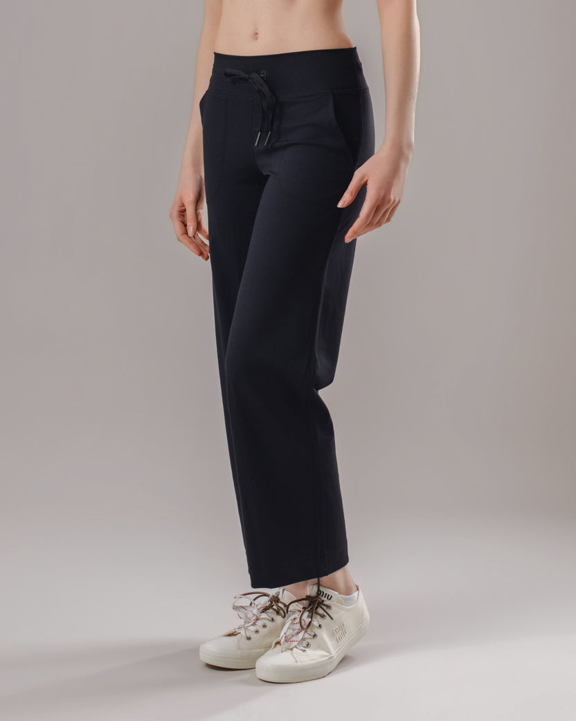 Drawstring Yoga Pants - Black
