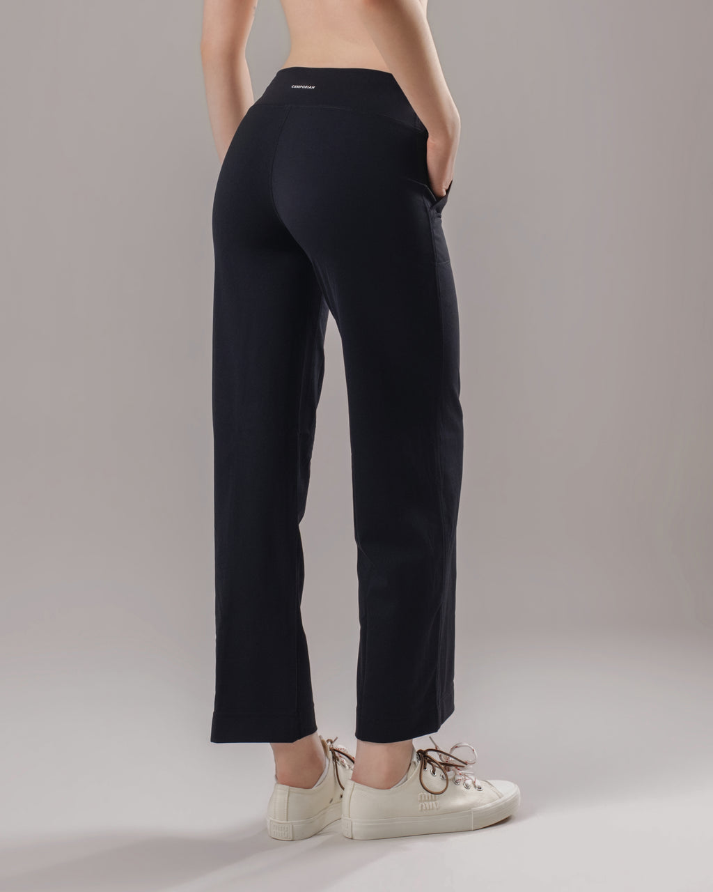 Drawstring Yoga Pants - Black