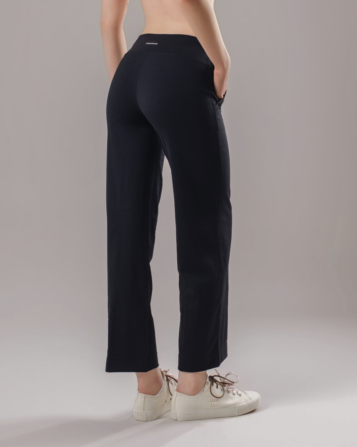 Drawstring Yoga Pants - Black