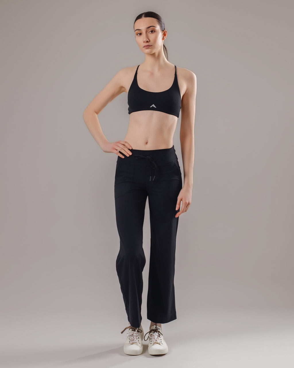 Drawstring Yoga Pants - Black