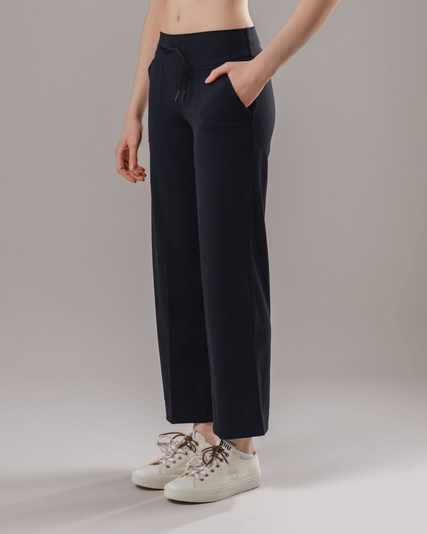 Drawstring Yoga Pants - Black
