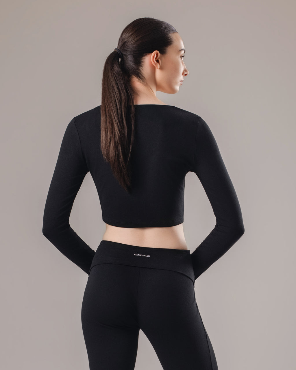 Ease Buttoned Long Sleeve Top - Black