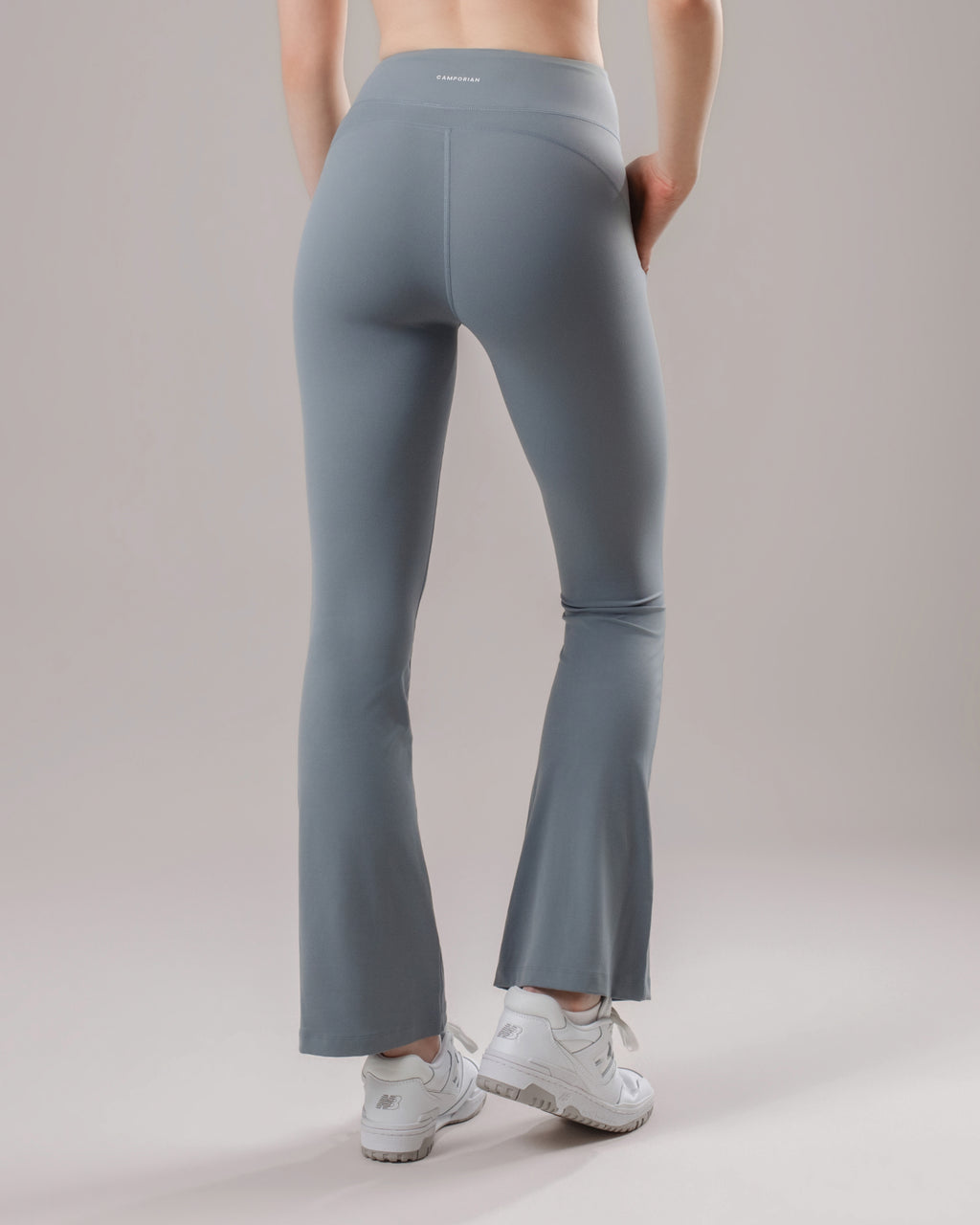 High-Waist Flared Pocket Leggings - Powder Blue