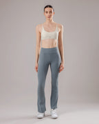 High-Waist Flared Pocket Leggings - Powder Blue