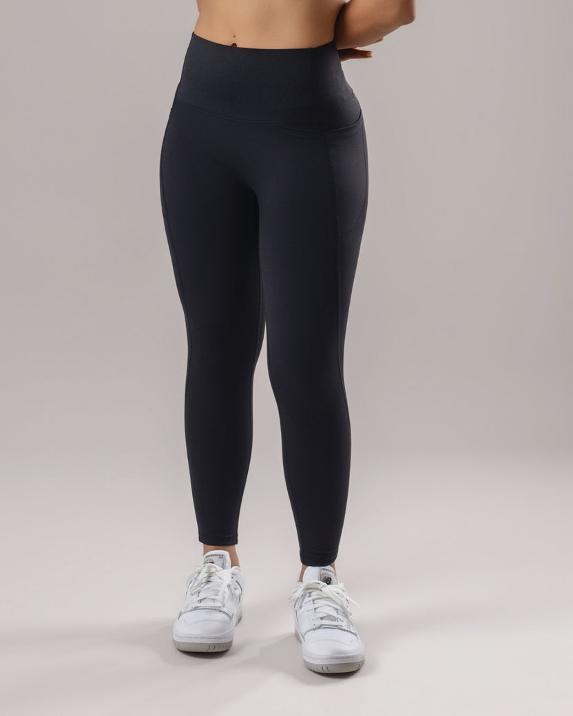 High-Waist Pocket Leggings - Black