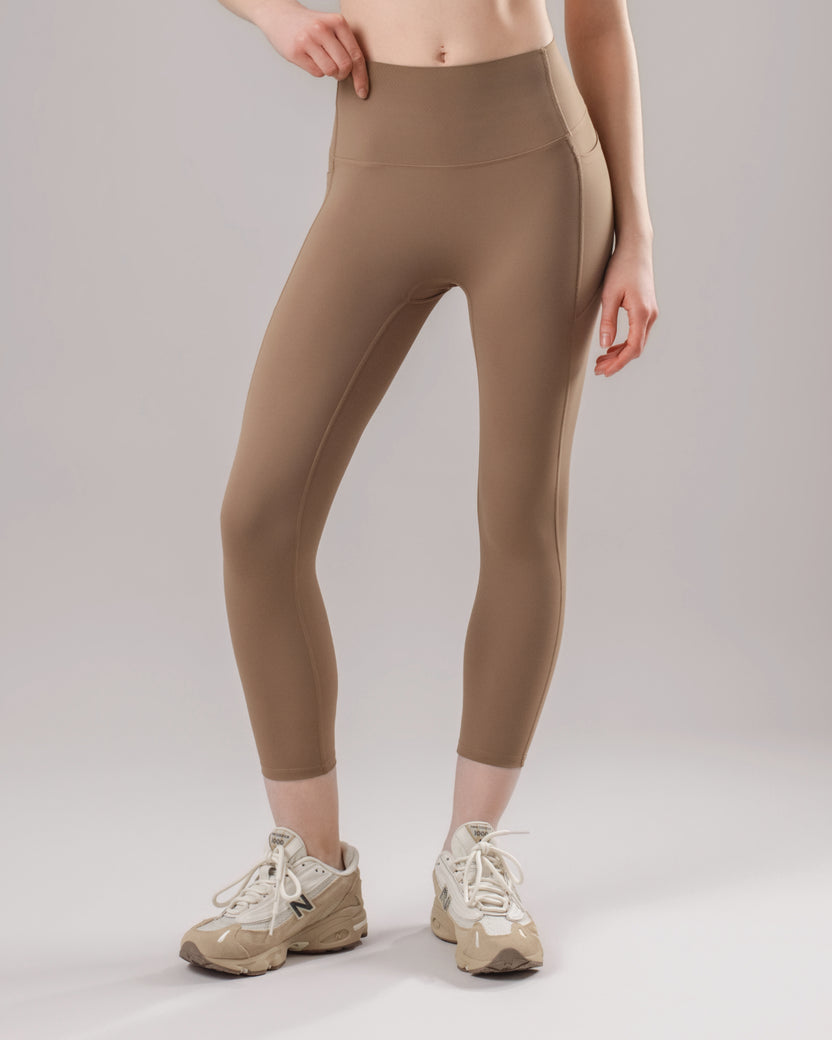 High-Waist Pocket Leggings - Cocoa