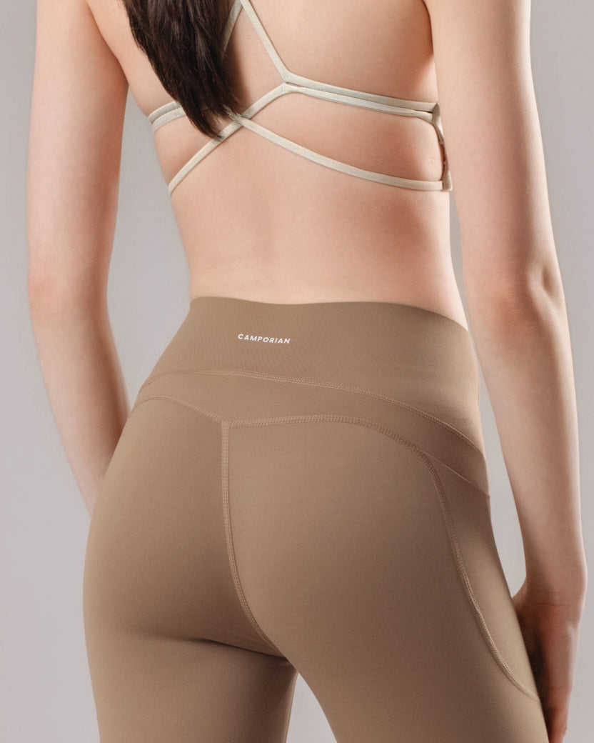 High-Waist Pocket Leggings - Cocoa
