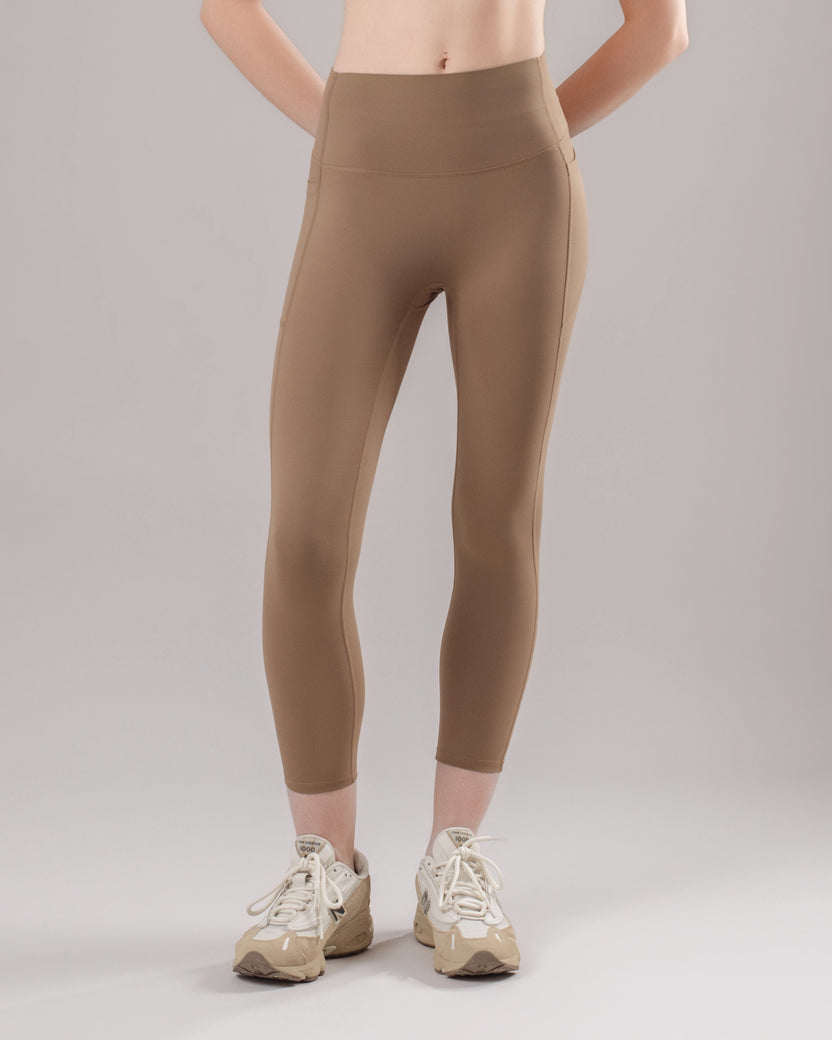 High-Waist Pocket Leggings - Cocoa