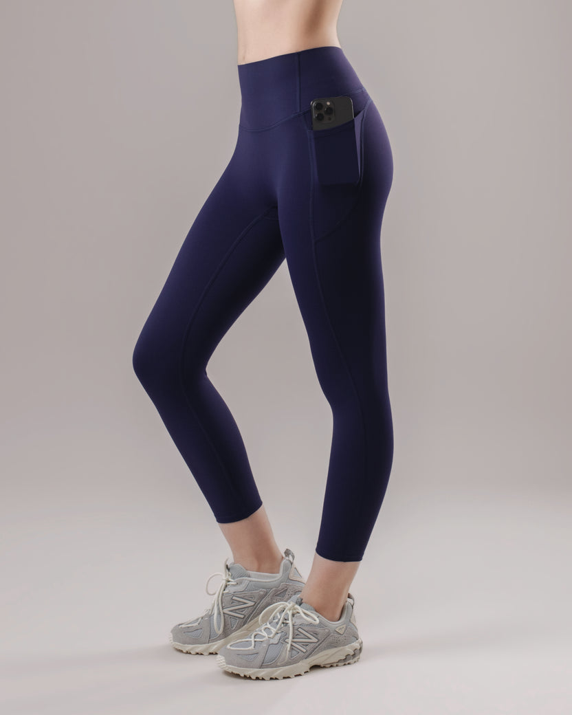 High-Waist Pocket Leggings - Midnight Blue