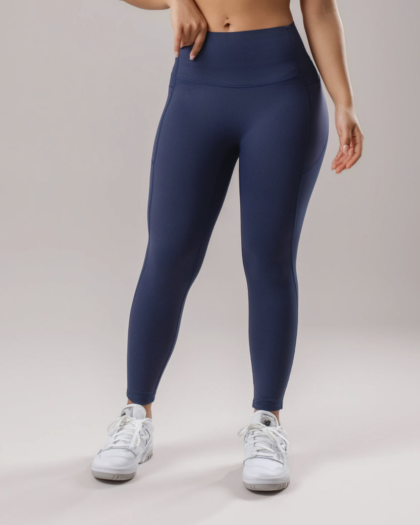 High-Waist Pocket Leggings - Navy