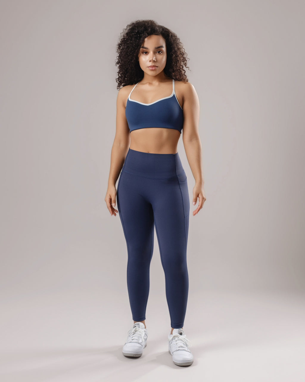 High-Waist Pocket Leggings - Navy