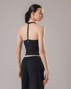Soft Lounge Halter Tank Top - Black