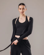 Soft Lounge Wrap Top - Black
