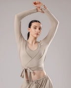 Soft Lounge Wrap Top - Oat