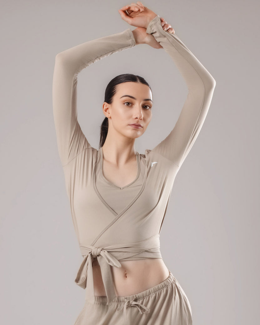 Soft Lounge Wrap Top - Oat