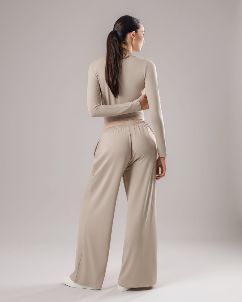 Soft Lounge Wrap Top - Oat