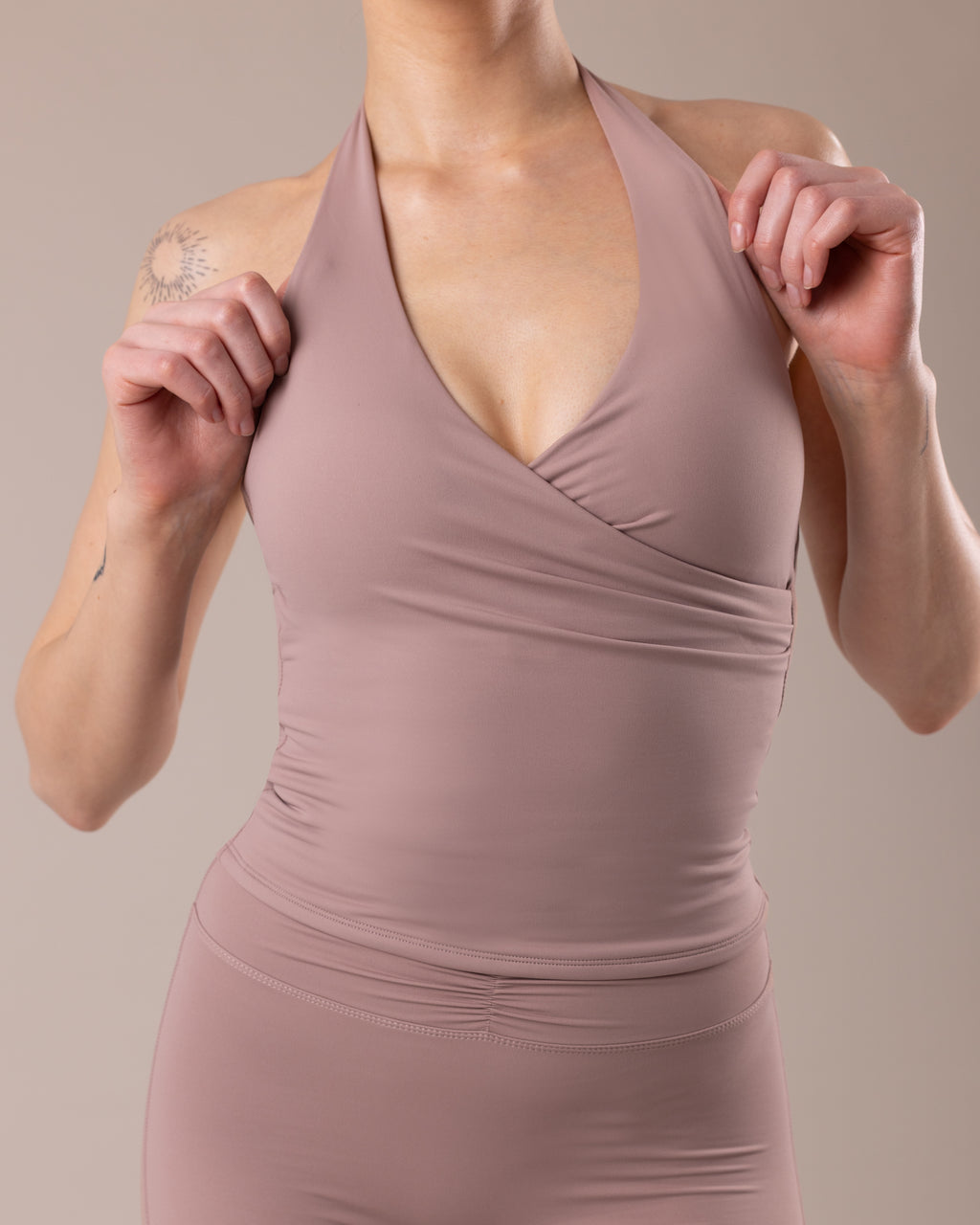Velora Halter Top - Taupe