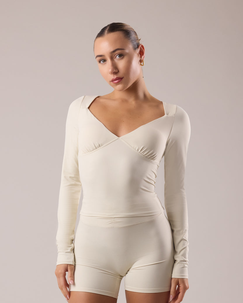 Velora Long Sleeve Top - Oat