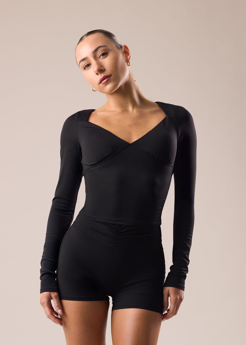 Velora Long Sleeve Top - Black