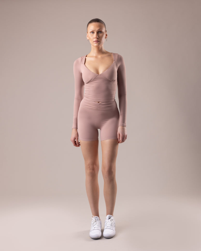 Velora Long Sleeve Top - Taupe