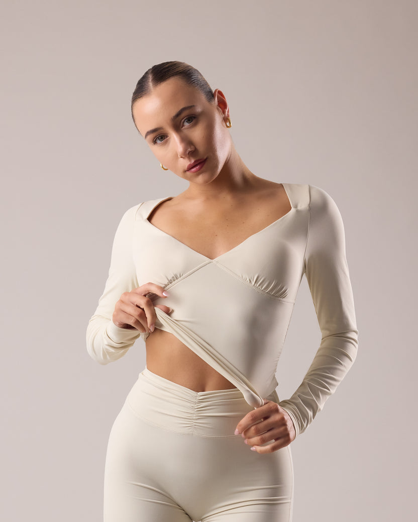 Velora Long Sleeve Top - Oat