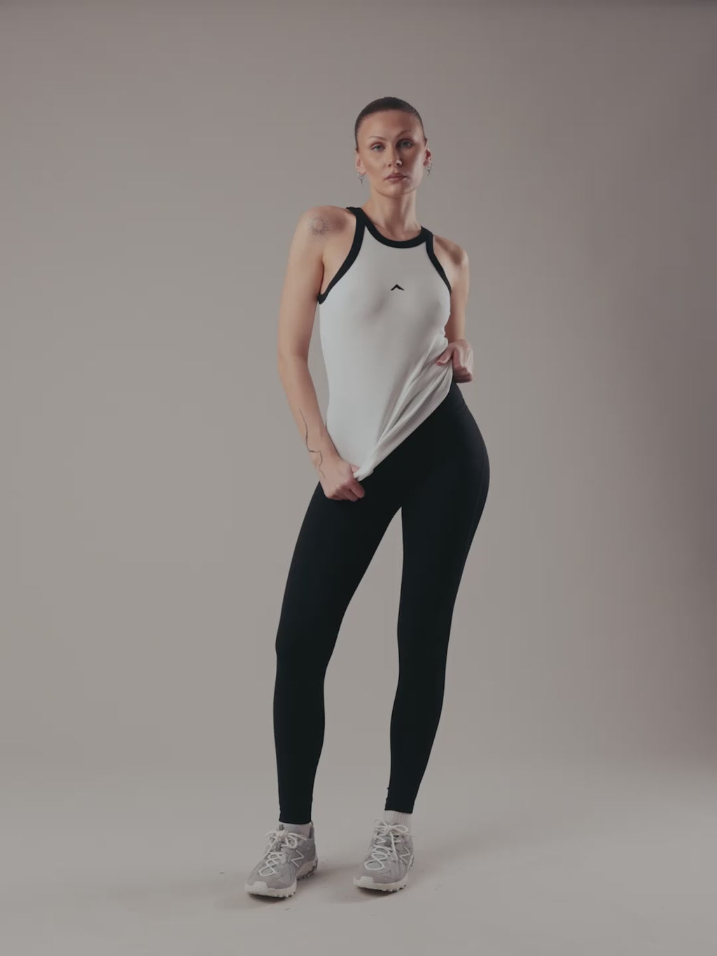 Contrast Rib Tank - White