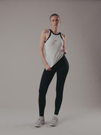 Contrast Rib Tank - White