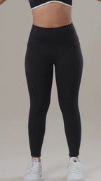 High-Waist Pocket Leggings - Black