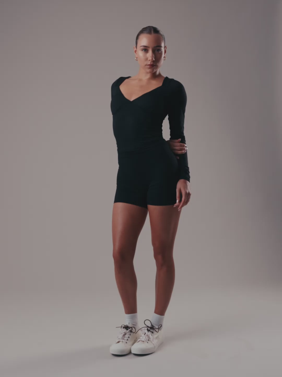 Velora Long Sleeve Top - Black